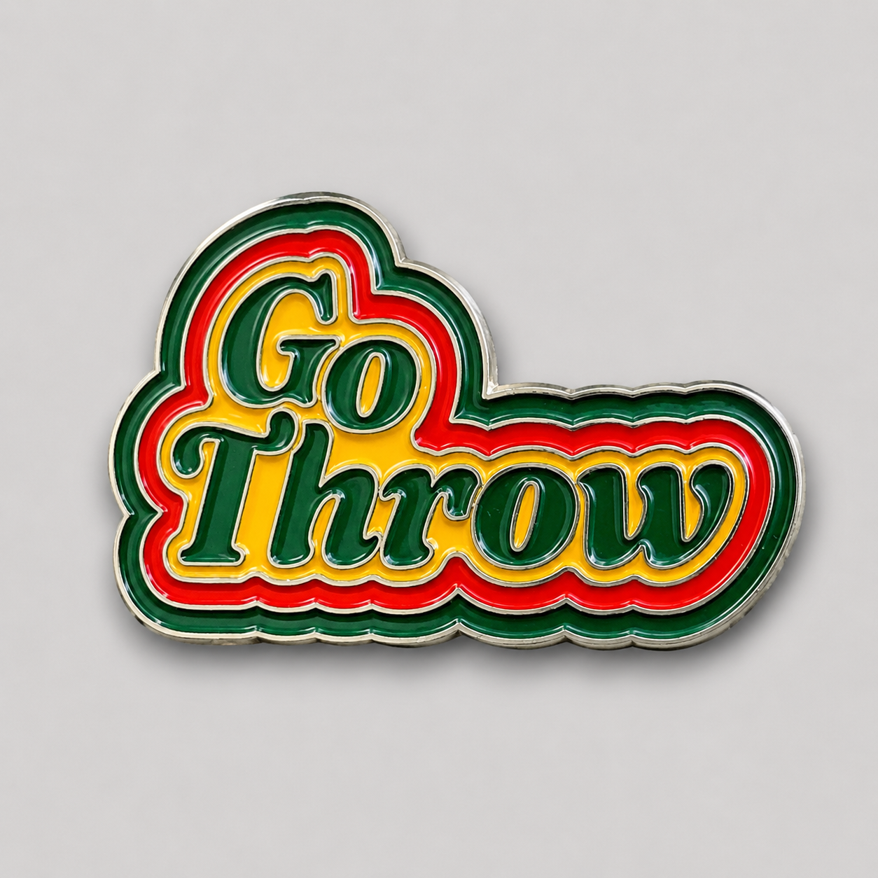 Go Throw Stacked Logo 2025 Disc Golf Pin
