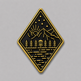 Gold and Black Mountain Disc Golf Pin