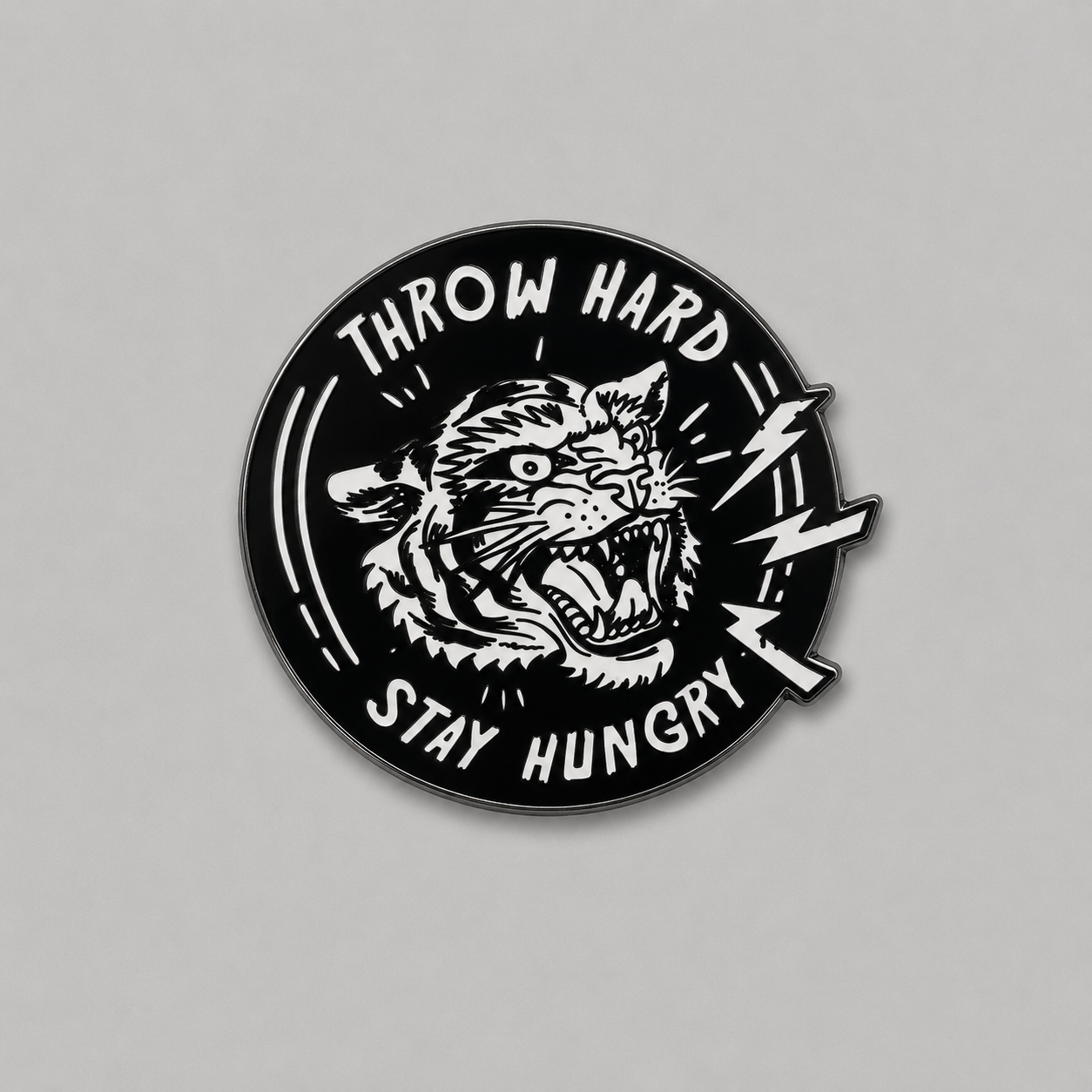 Throw Hard, Stay Hungry! Disc Golf Pin