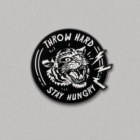 Throw Hard, Stay Hungry! Disc Golf Pin