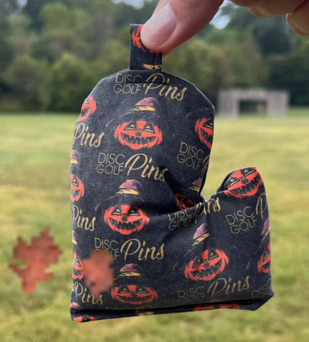 Halloween Pumpkin Disc Golf Pins Mitten Bag