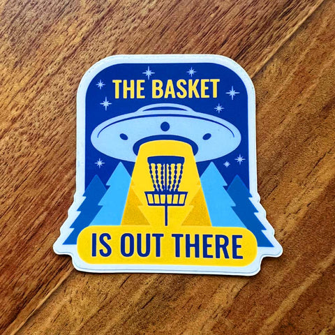 Basket Is Out There Disc Golf Sticker