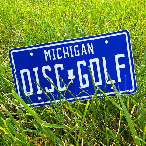 Michigan Vintage License Plate Disc Golf Sticker