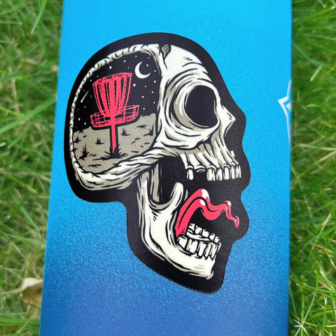 Screaming Skull Disc Golf Sticker