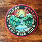 Wander Explore Play Disc Golf Sticker