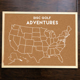 Disc Golf Pins Cork Board - ALL 50 STATE PINS INCLUDED