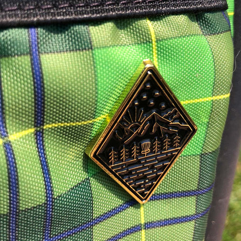 Gold and Black Mountain Disc Golf Pin